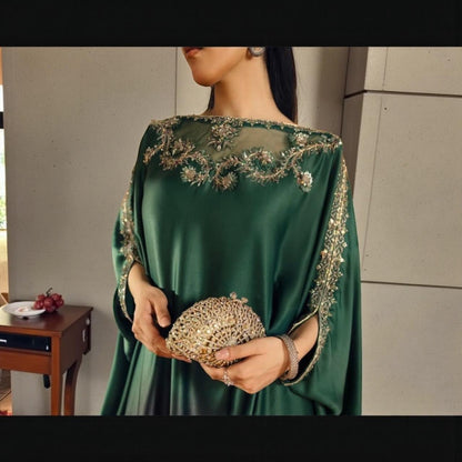 Double Shade Kaftan | Pearl, Sequin & Stone Work Party Wear