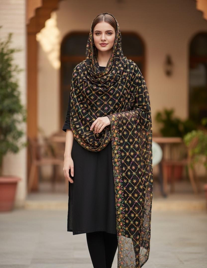 Handmade Embroidered Shawl | Luxury Winter Wear Shawl | SJ-080