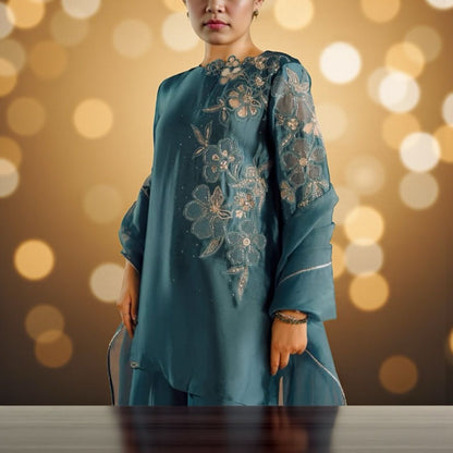 Pure Silk  Party Wear With Patch Work