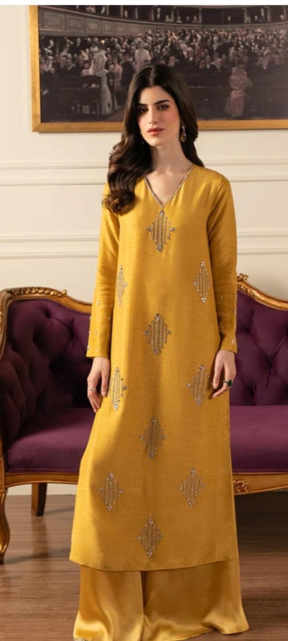 raw silk suit with organza dupatta stone and cutdana work for women
